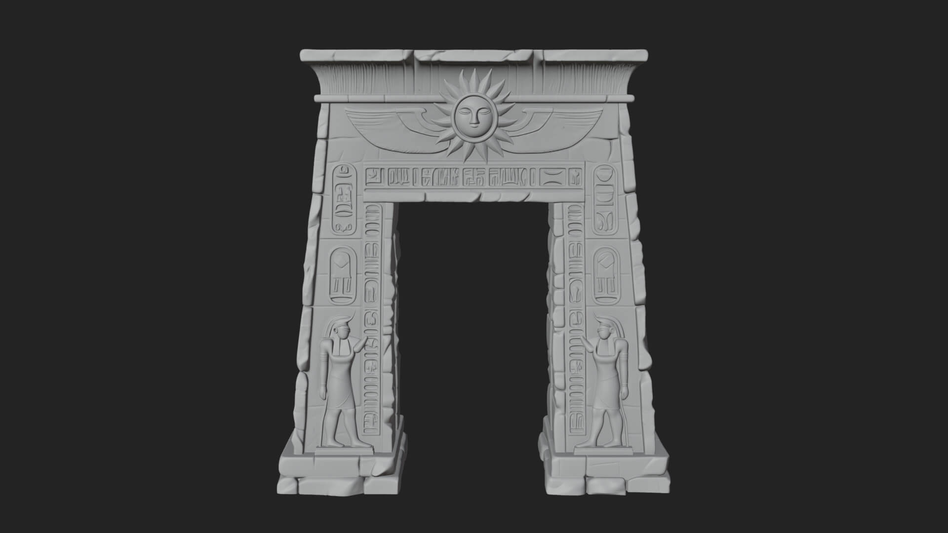 Egyptian Temple Gate Design 7 3D Print Model 3D Model