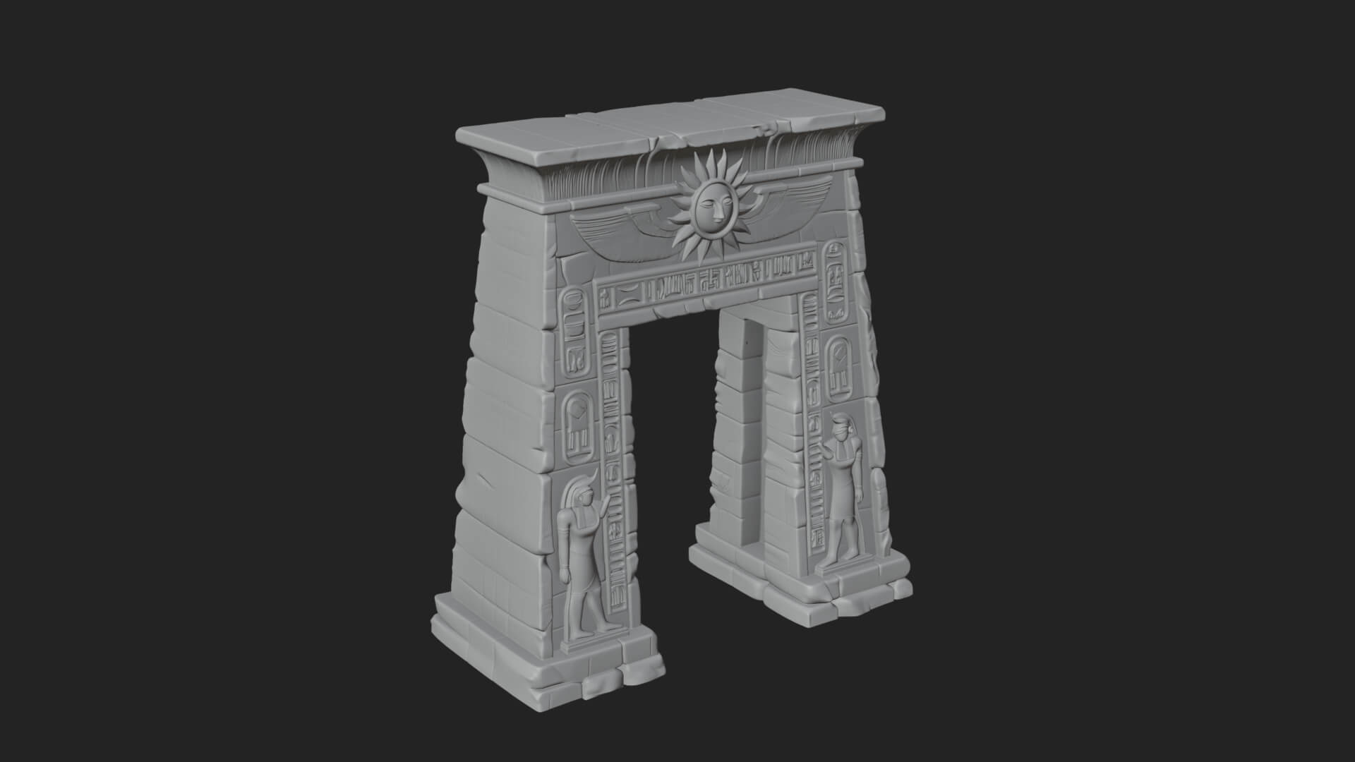 Egyptian Temple Gate Design 7 3D Print Model 3D Model