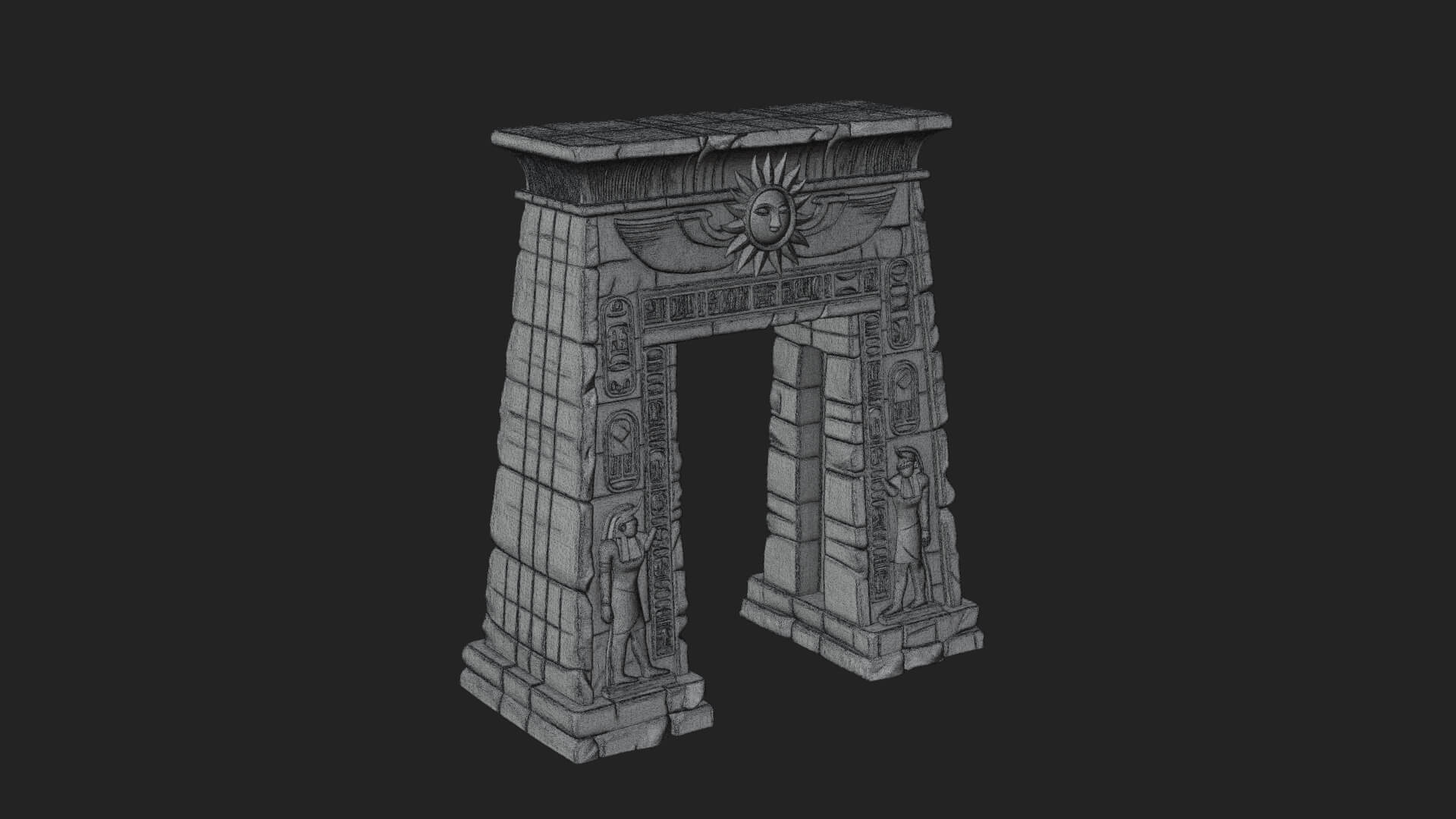 Egyptian Temple Gate Design 7 3D Print Model 3D Model