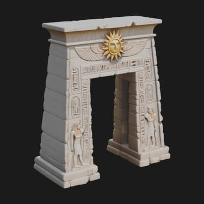 Egyptian Temple Gate Design 7 3D Print Model