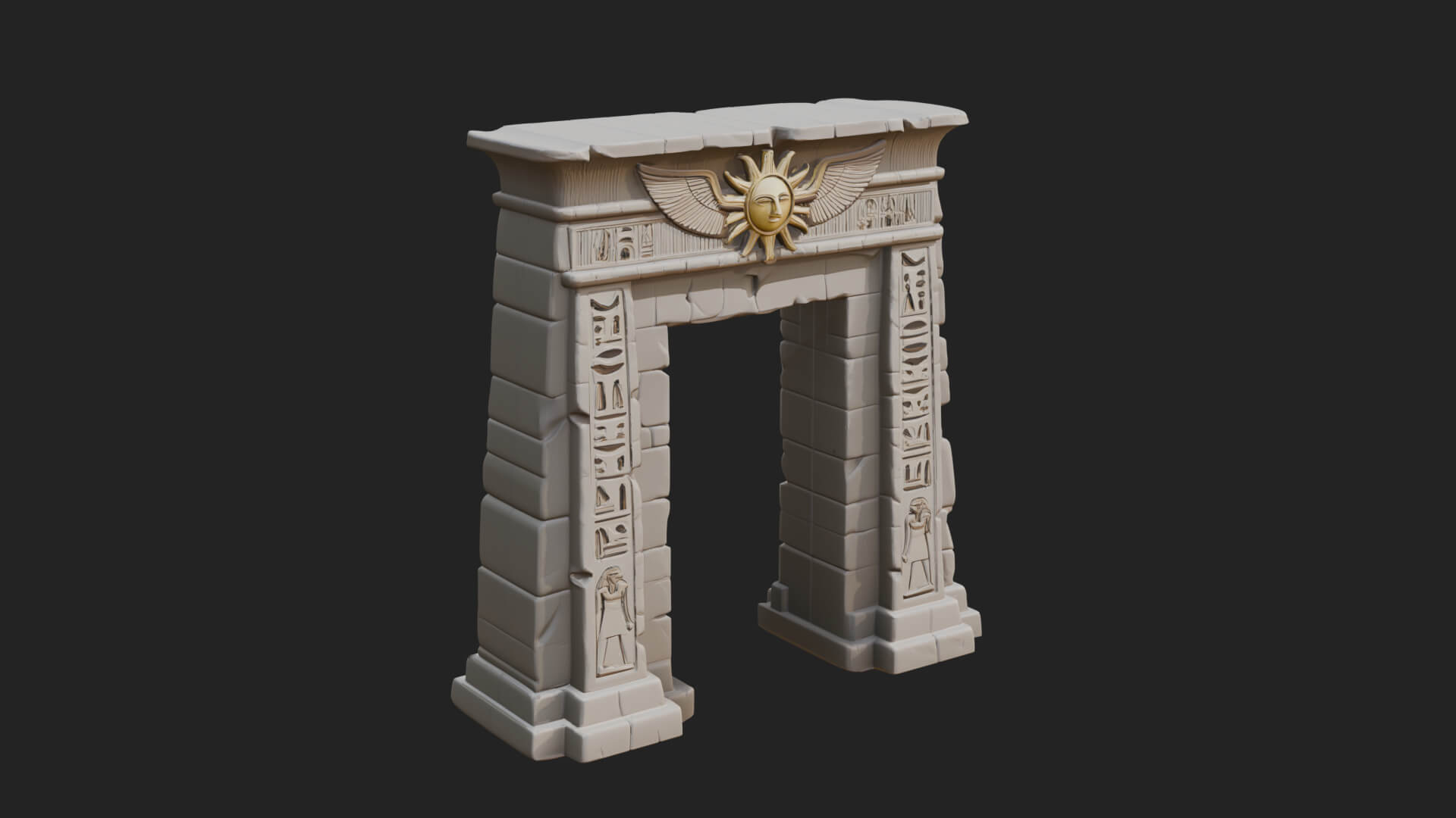 Egyptian Temple Gate Design 8 3D Print Model 3D Model