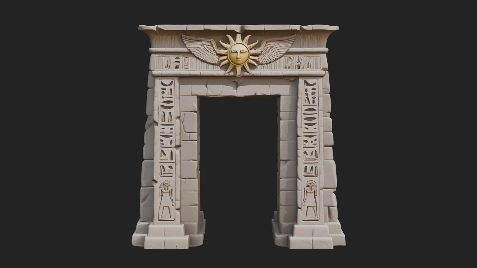 Egyptian Temple Gate Design 8 3D Print Model 3D Model