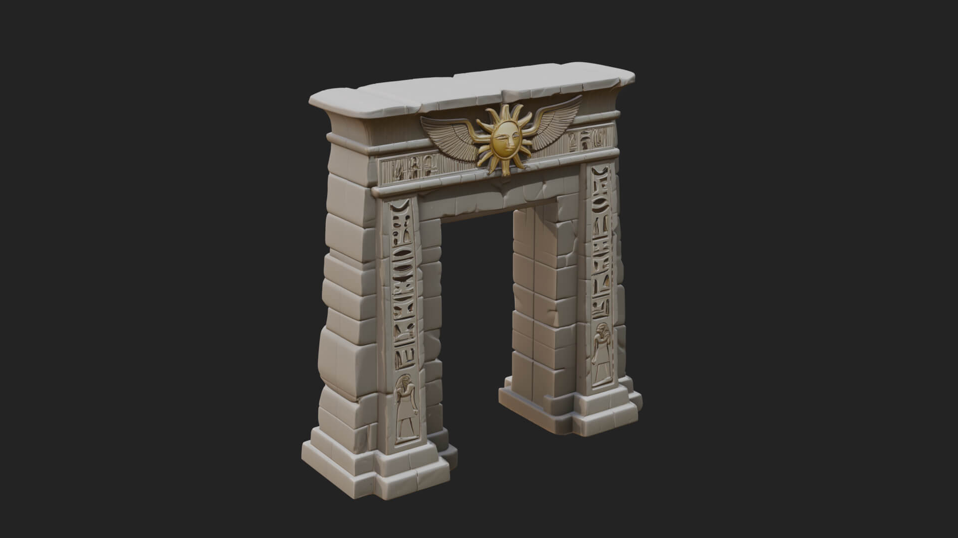 Egyptian Temple Gate Design 8 3D Print Model 3D Model