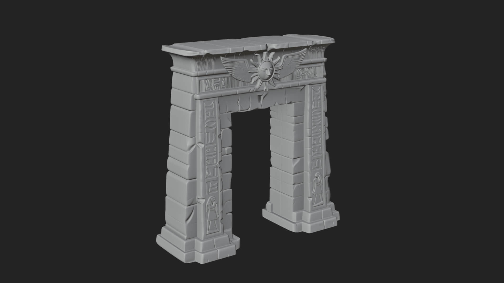Egyptian Temple Gate Design 8 3D Print Model 3D Model