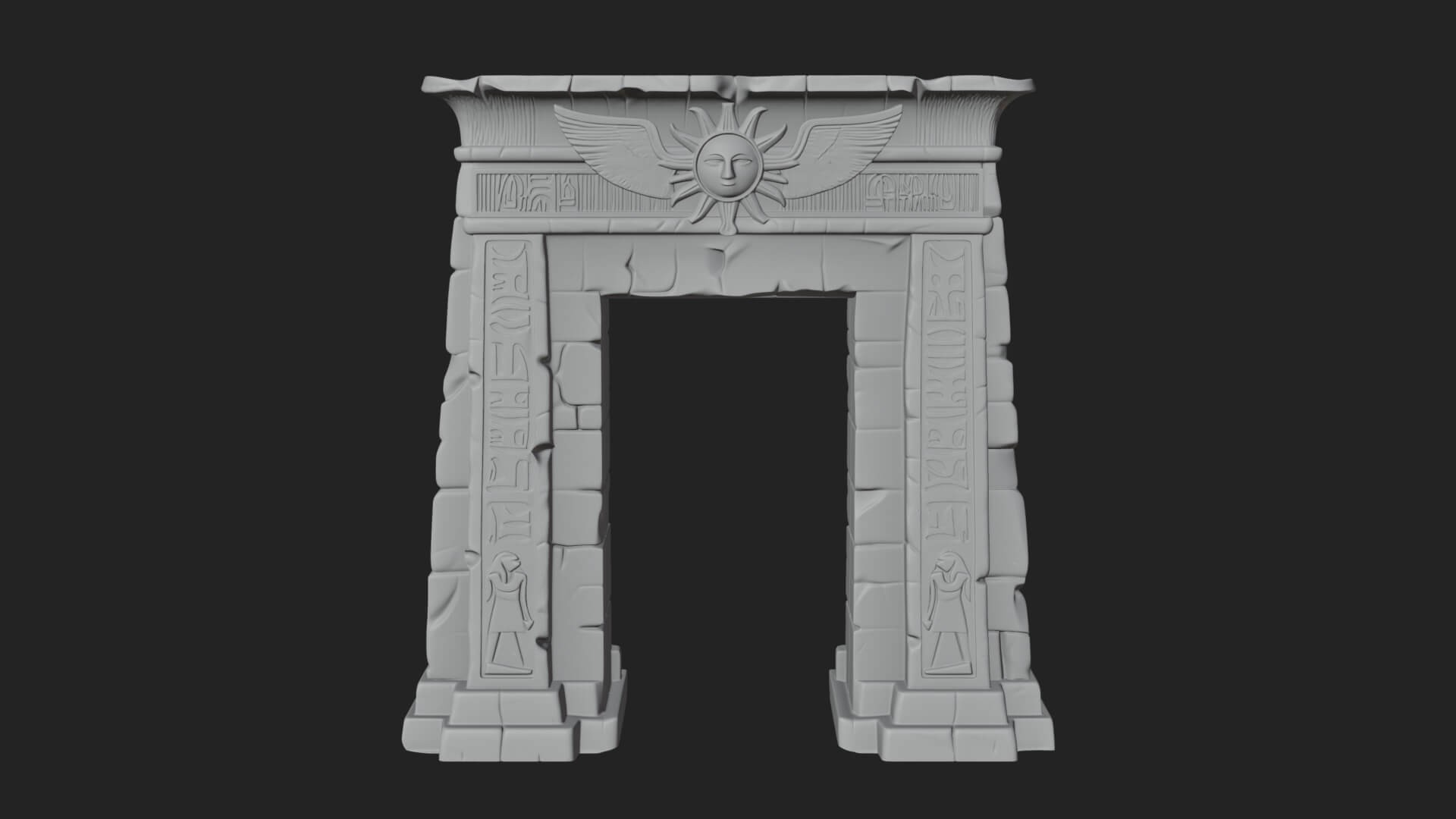 Egyptian Temple Gate Design 8 3D Print Model 3D Model