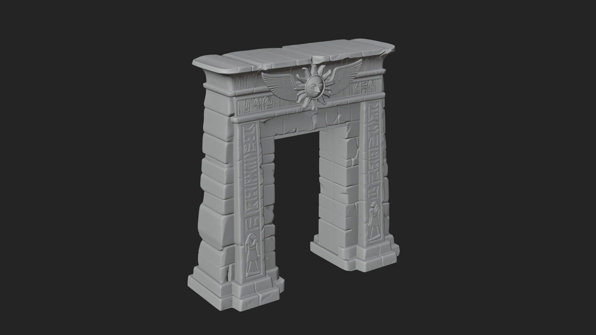Egyptian Temple Gate Design 8 3D Print Model 3D Model