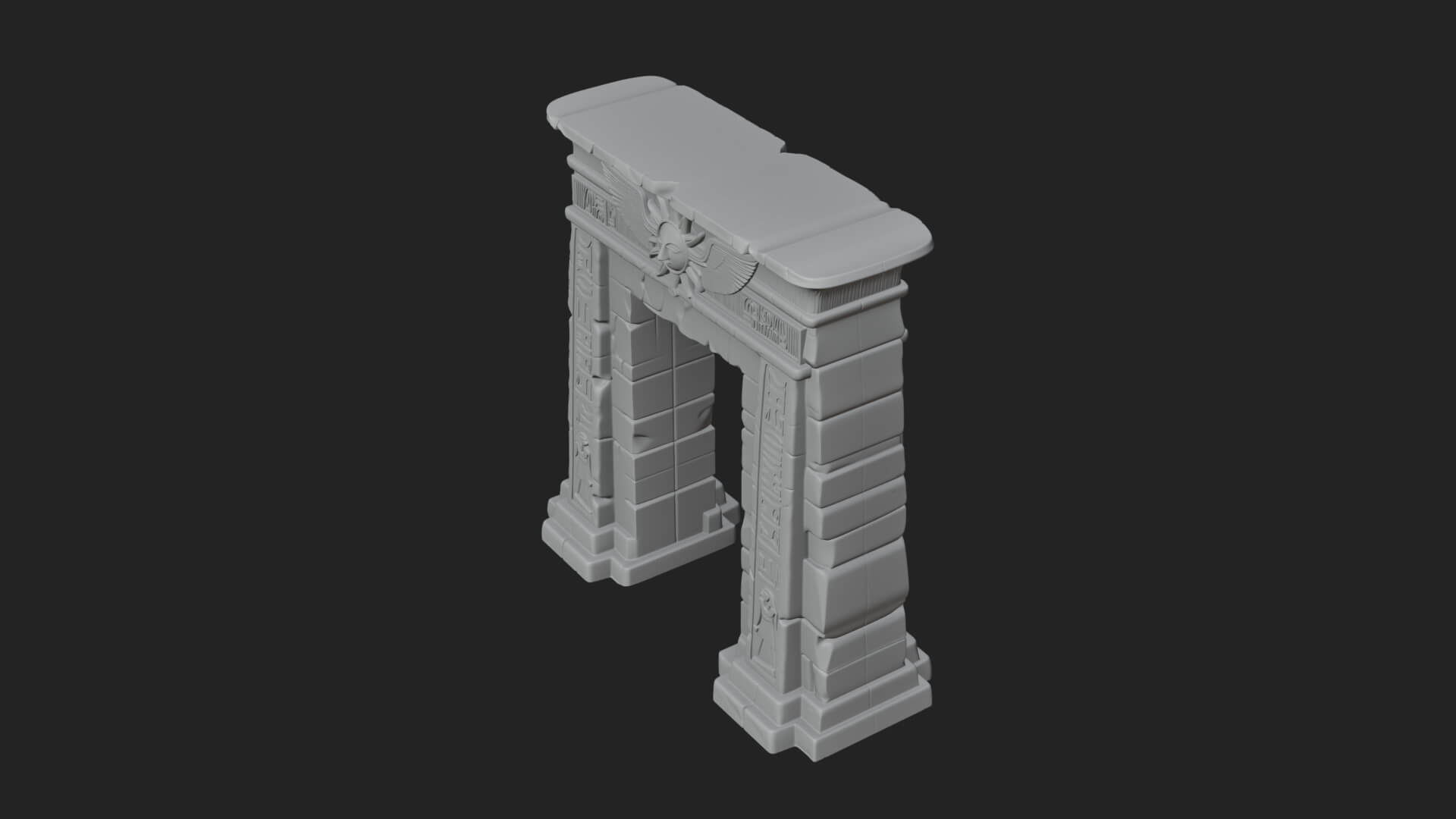 Egyptian Temple Gate Design 8 3D Print Model 3D Model