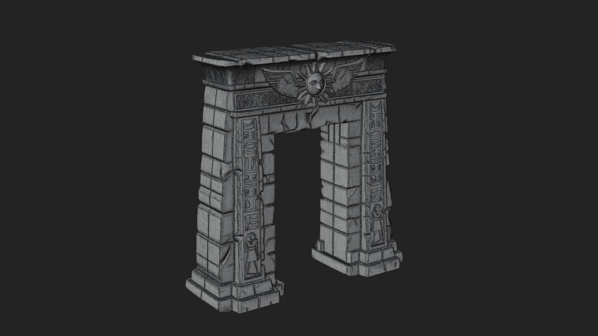 Egyptian Temple Gate Design 8 3D Print Model 3D Model