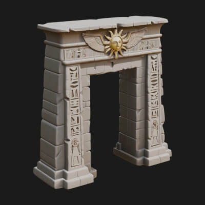 Egyptian Temple Gate Design 8 3D Print Model