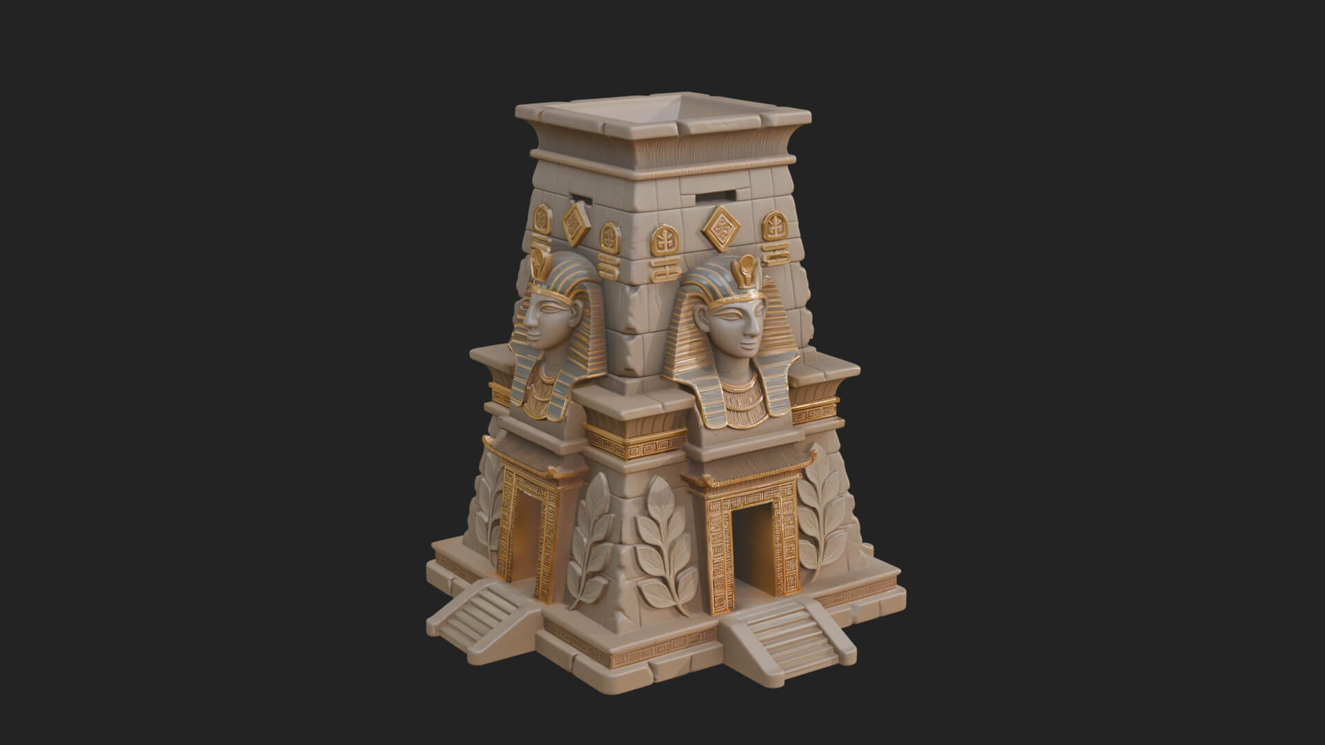 Egyptian Temple Pylon Design 1 3D Print Model 3D Model