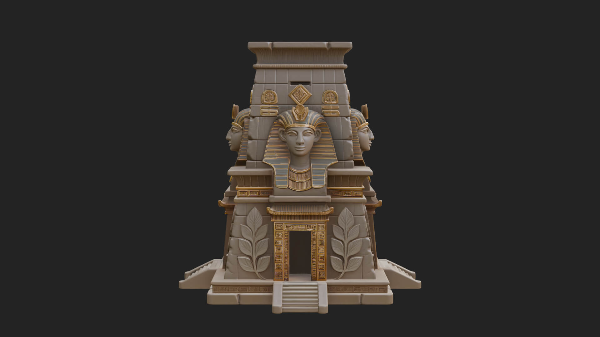 Egyptian Temple Pylon Design 1 3D Print Model 3D Model