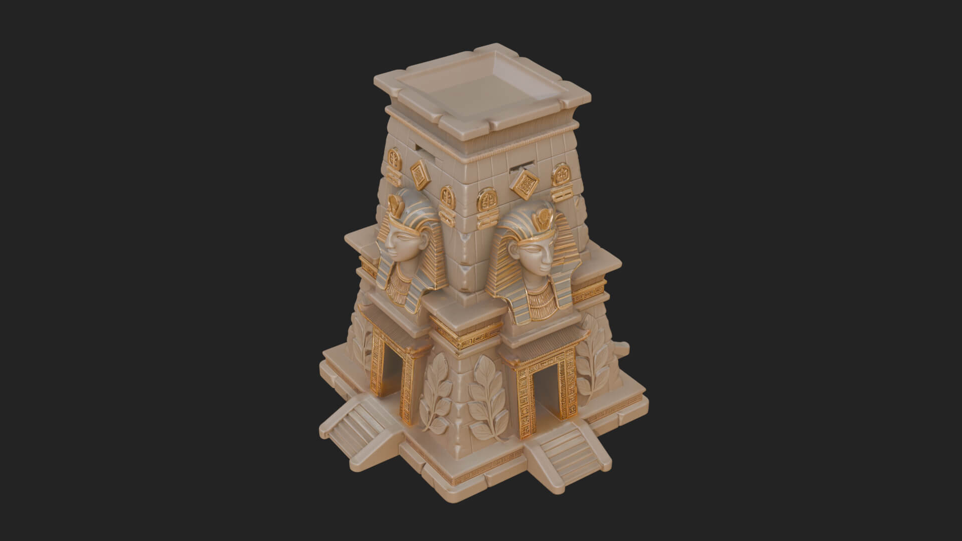 Egyptian Temple Pylon Design 1 3D Print Model 3D Model