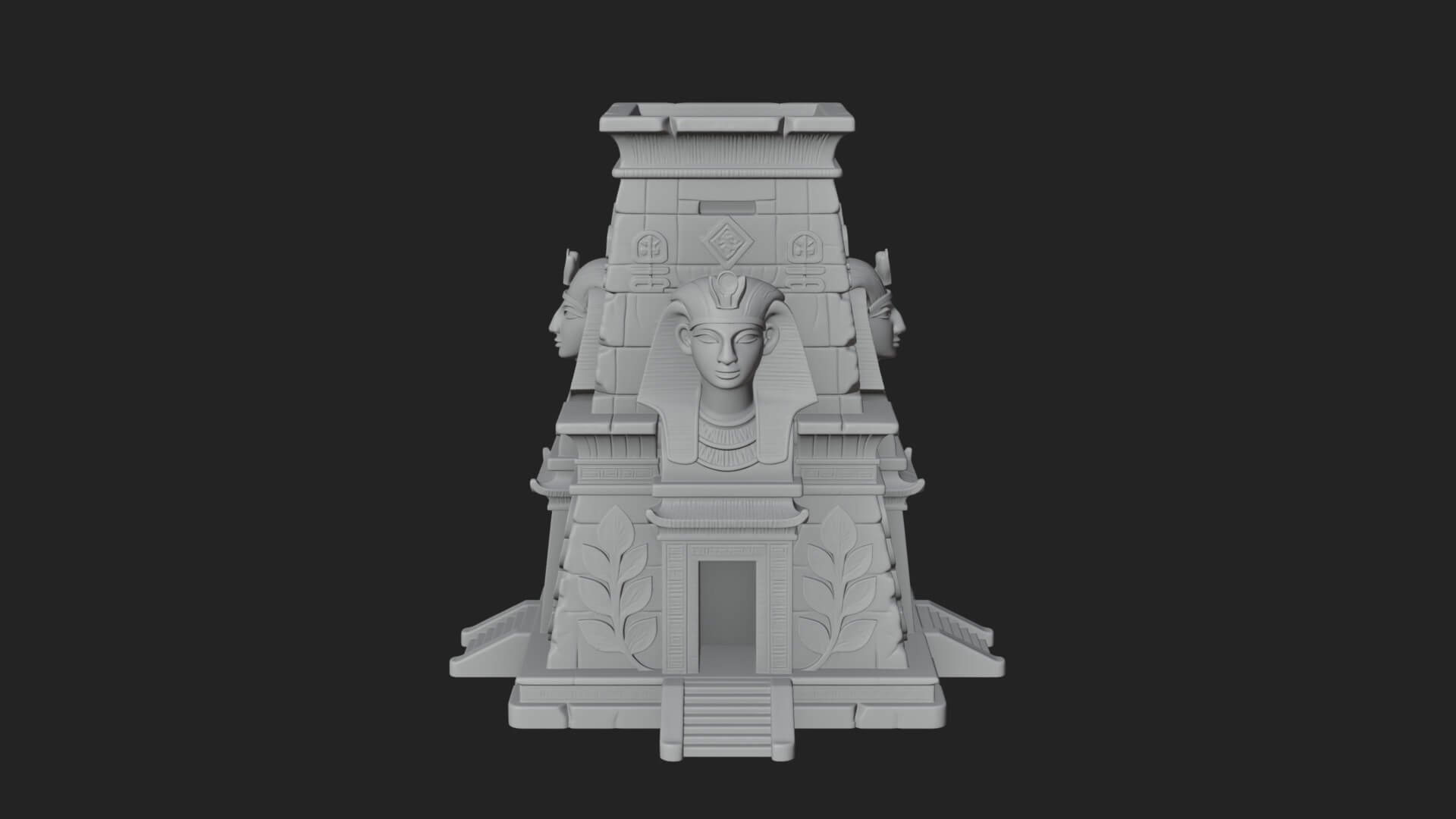 Egyptian Temple Pylon Design 1 3D Print Model 3D Model