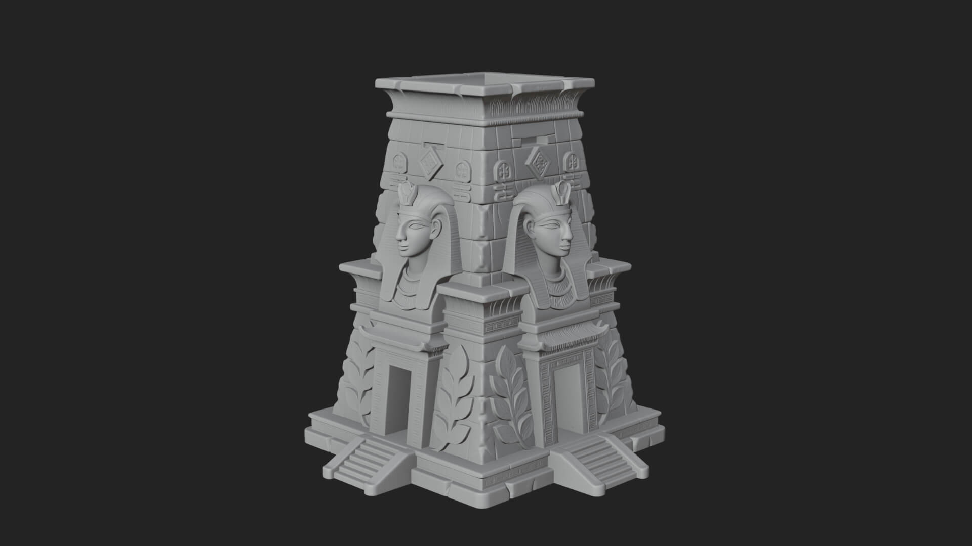 Egyptian Temple Pylon Design 1 3D Print Model 3D Model