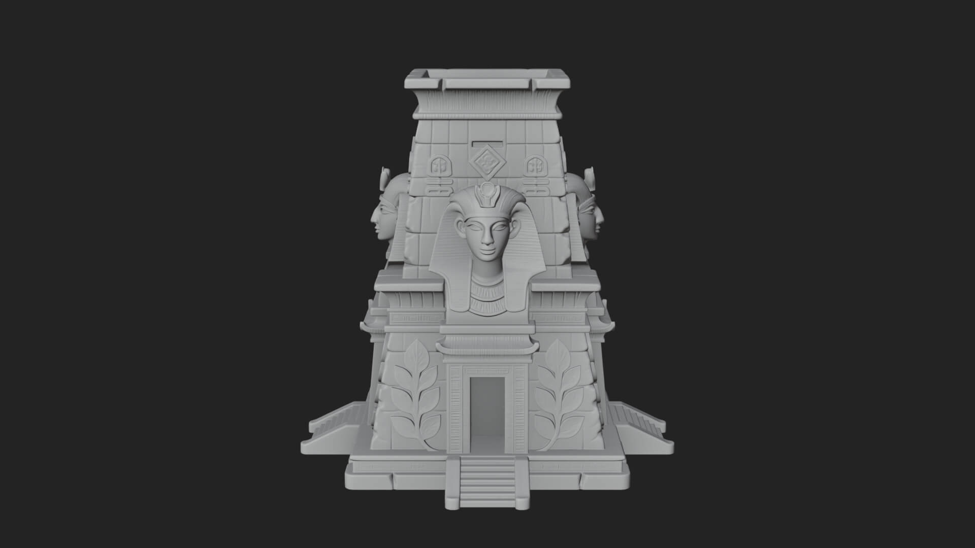 Egyptian Temple Pylon Design 1 3D Print Model 3D Model