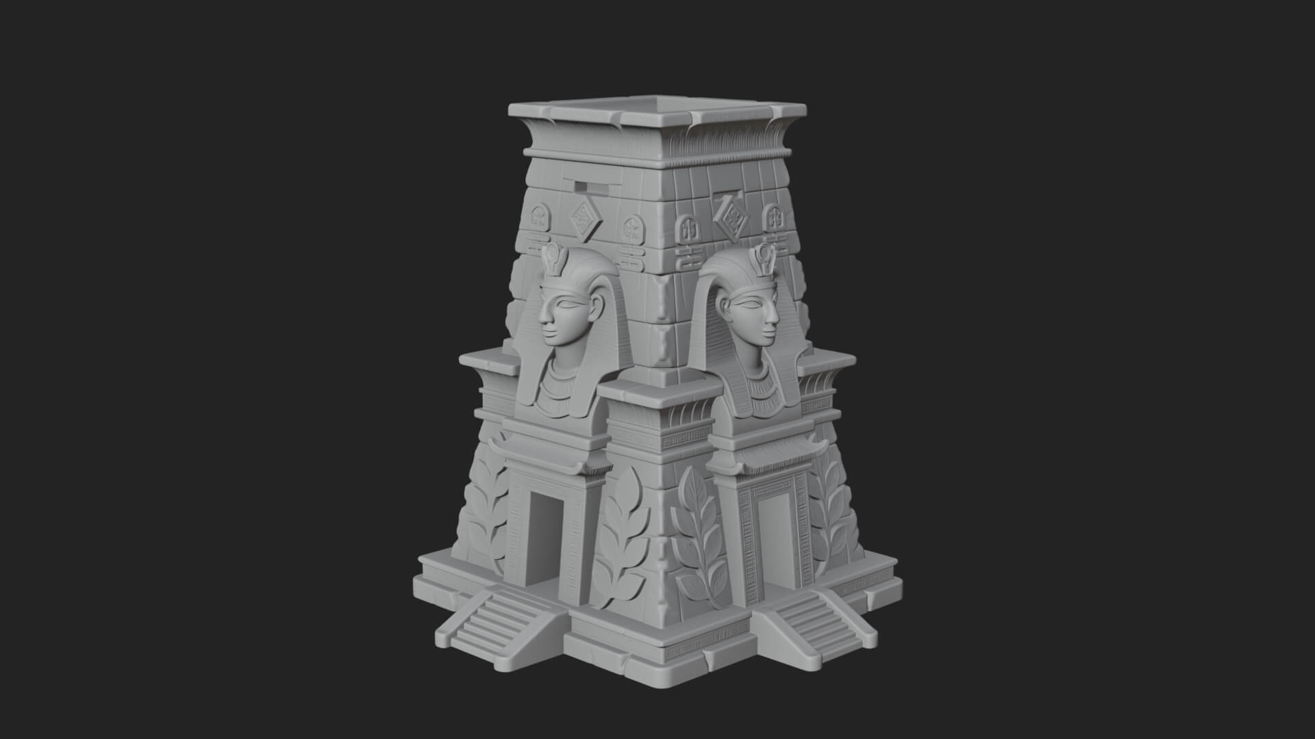 Egyptian Temple Pylon Design 1 3D Print Model 3D Model