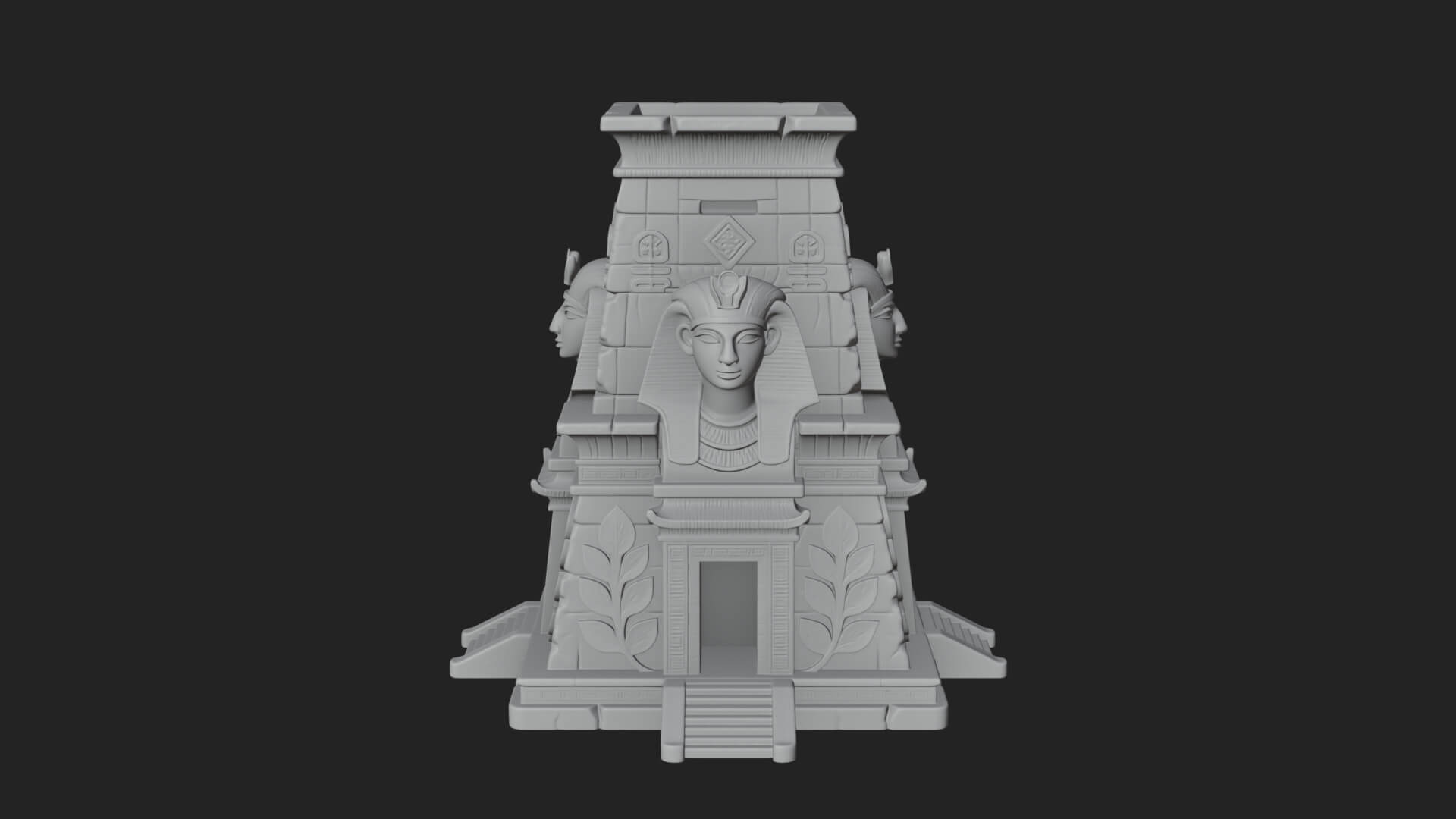 Egyptian Temple Pylon Design 1 3D Print Model 3D Model