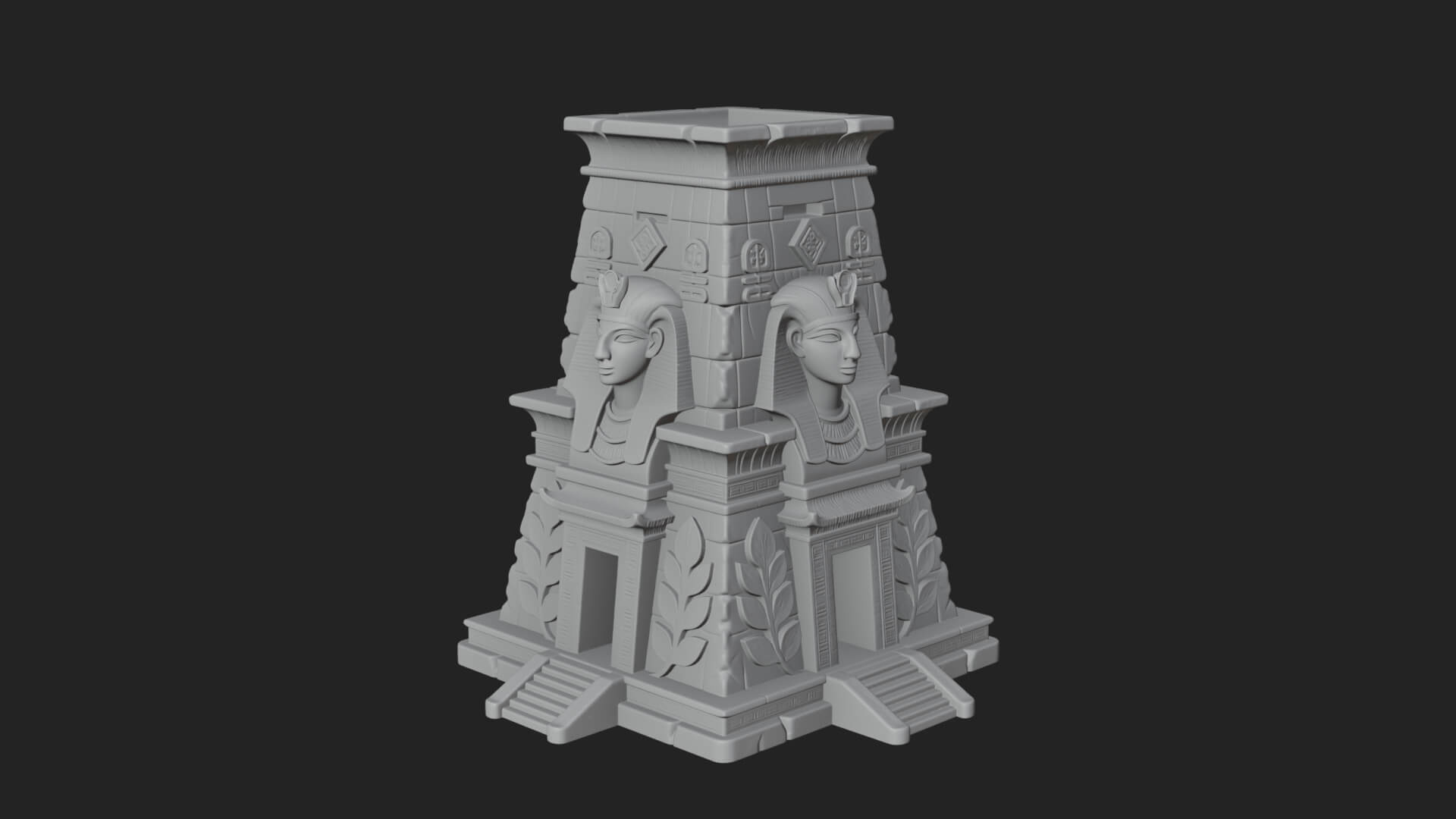 Egyptian Temple Pylon Design 1 3D Print Model 3D Model