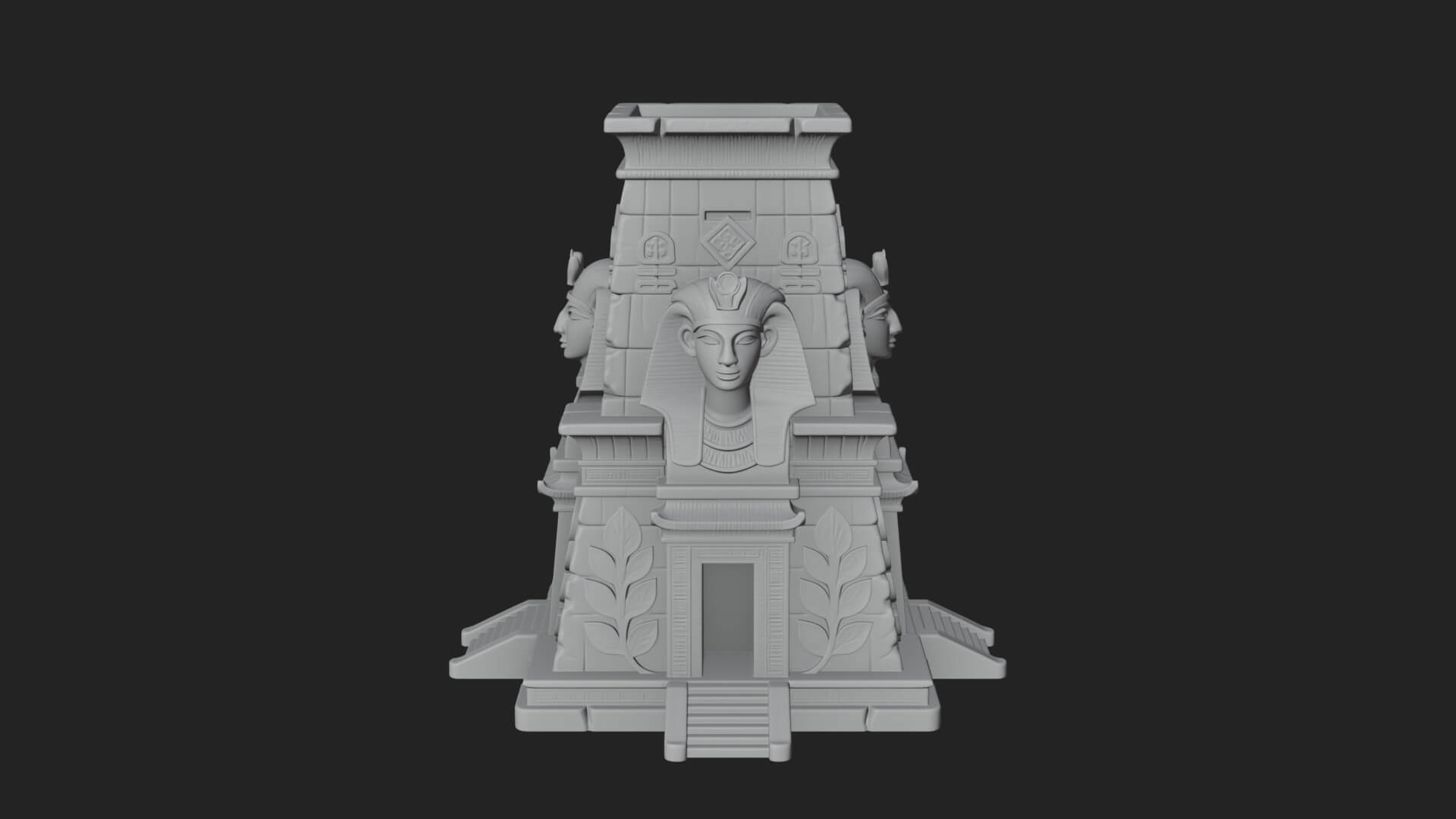 Egyptian Temple Pylon Design 1 3D Print Model 3D Model