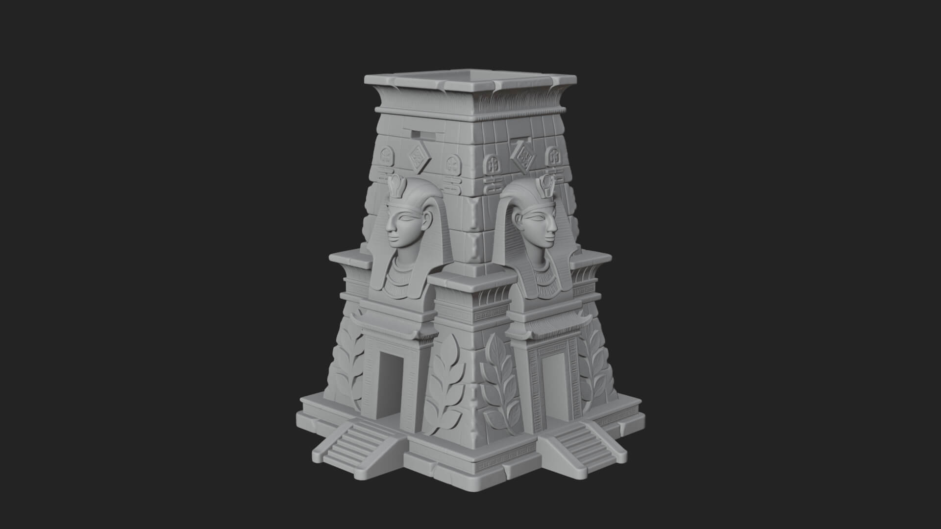 Egyptian Temple Pylon Design 1 3D Print Model 3D Model