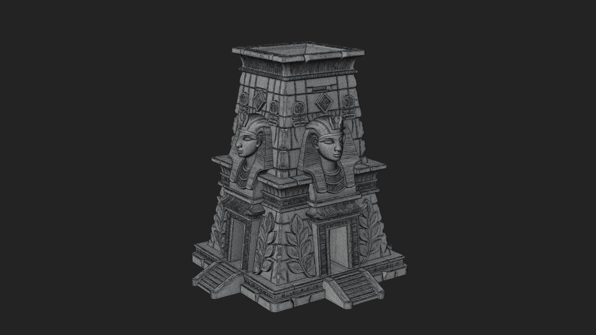 Egyptian Temple Pylon Design 1 3D Print Model 3D Model