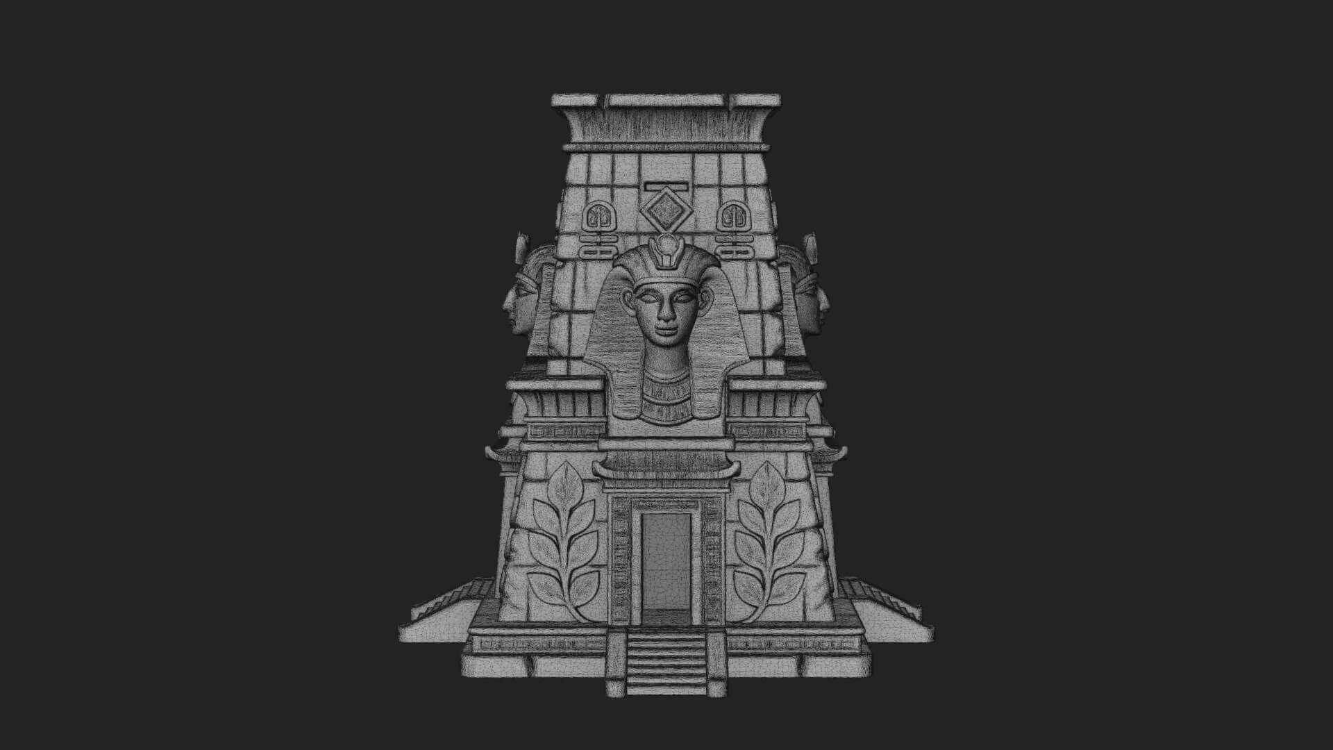 Egyptian Temple Pylon Design 1 3D Print Model 3D Model