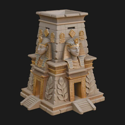 Egyptian Temple Pylon Design 1 3D Print Model