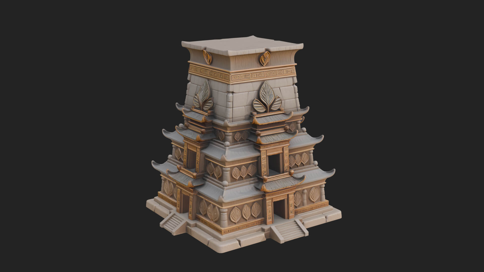 Egyptian Temple Pylon Design 2 3D Print Model 3D Model