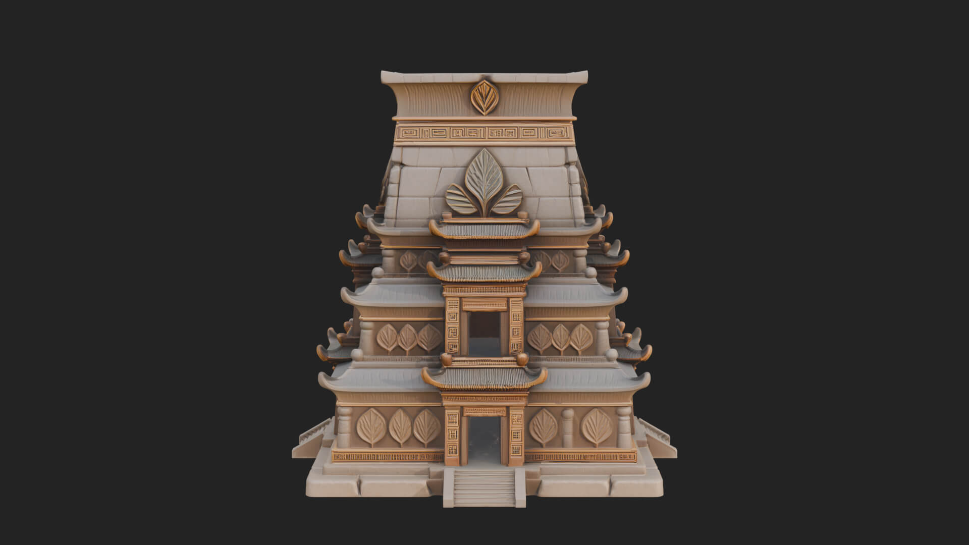 Egyptian Temple Pylon Design 2 3D Print Model 3D Model