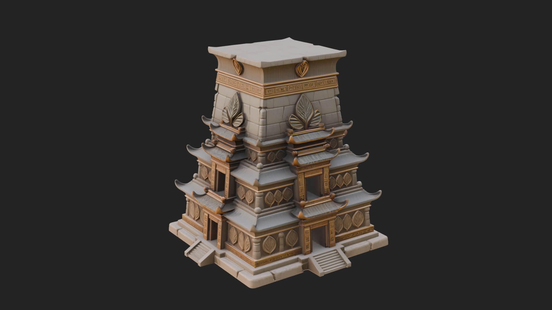 Egyptian Temple Pylon Design 2 3D Print Model 3D Model