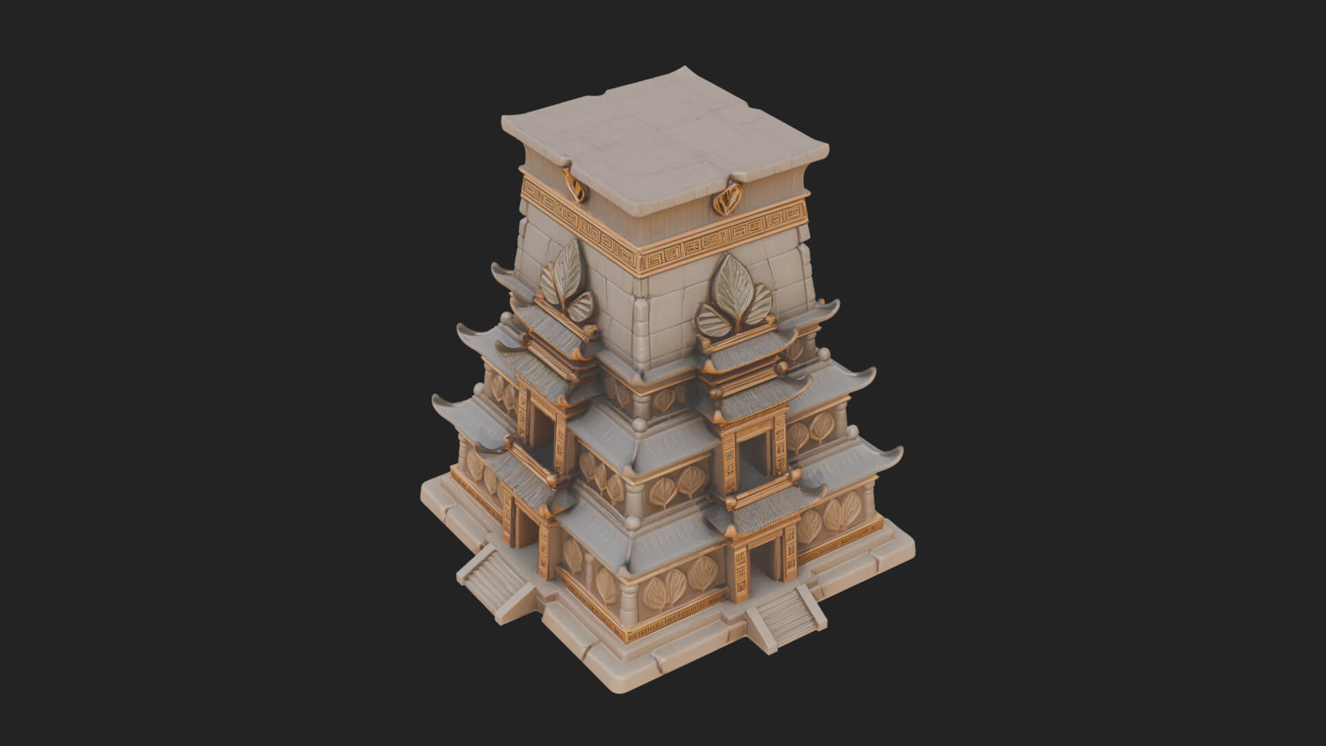 Egyptian Temple Pylon Design 2 3D Print Model 3D Model