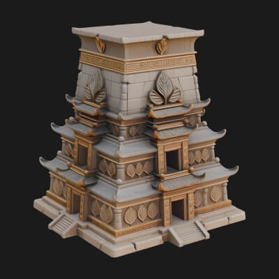 Egyptian Temple Pylon Design 2 3D Print Model