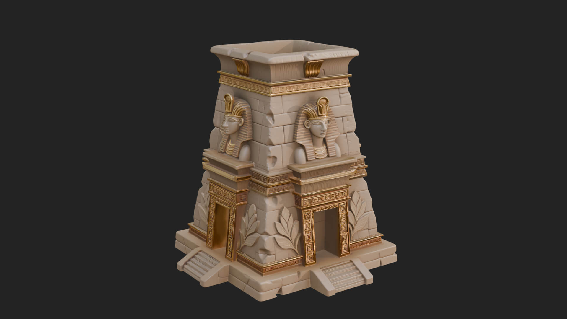 Egyptian Temple Pylon Design 3 3D Print Model 3D Model