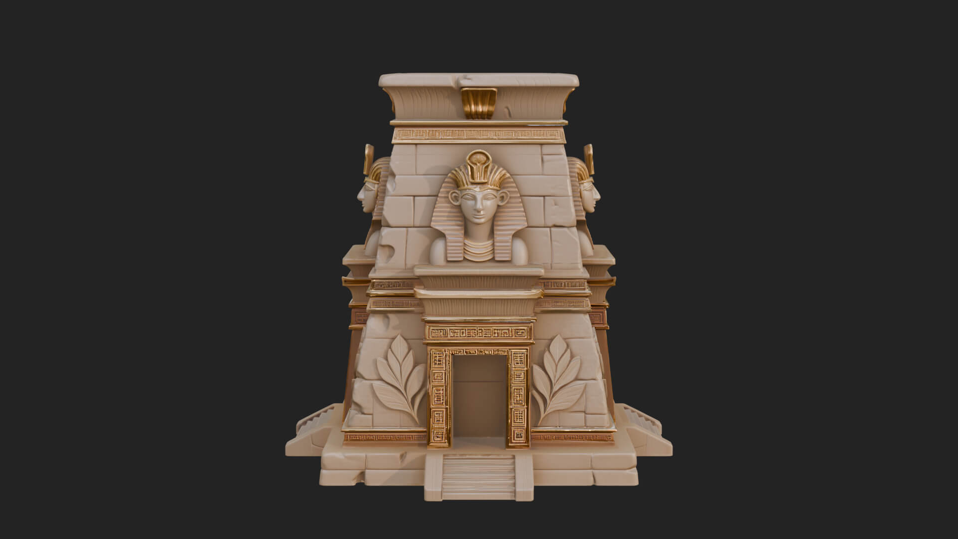 Egyptian Temple Pylon Design 3 3D Print Model 3D Model