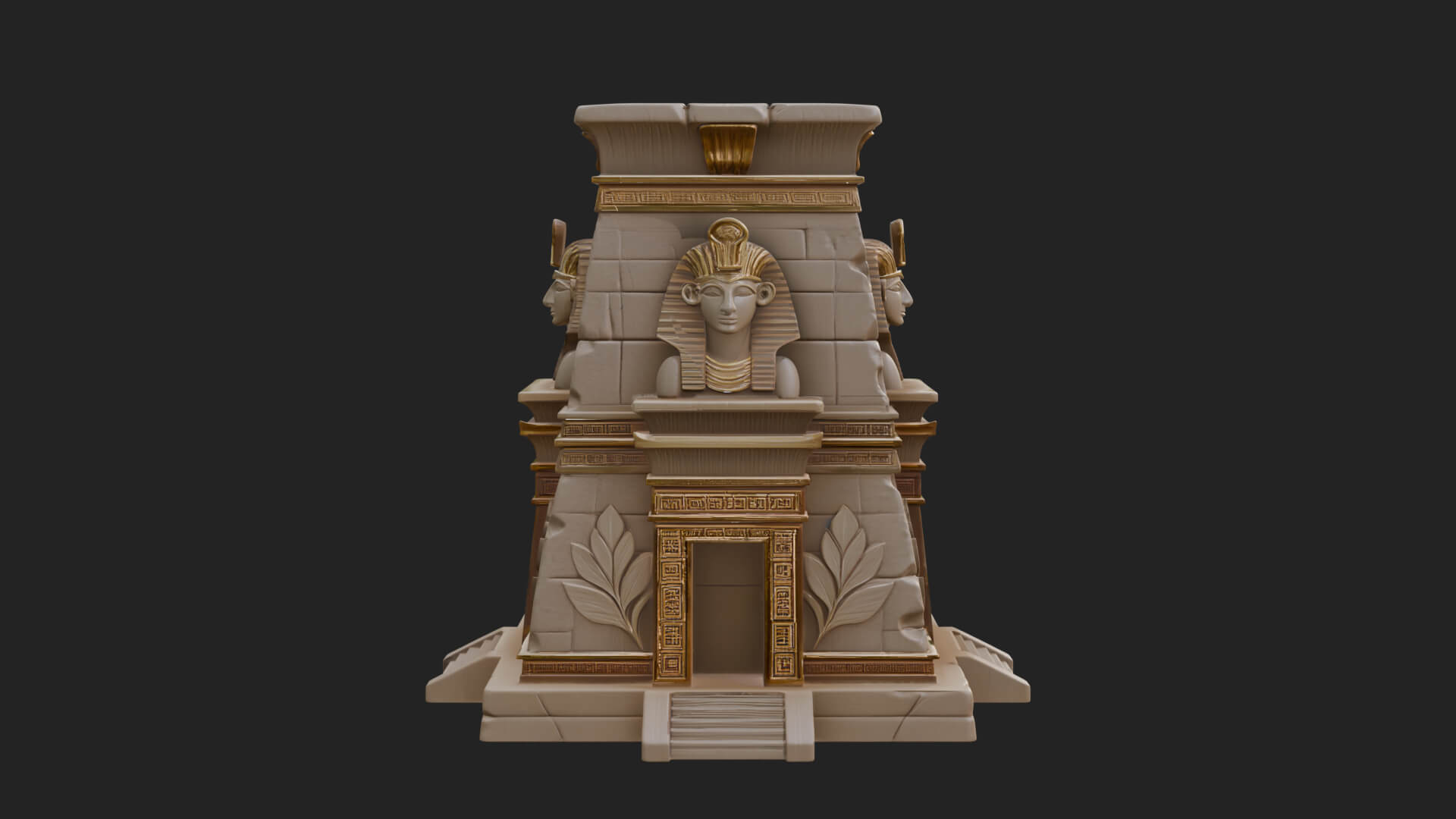 Egyptian Temple Pylon Design 3 3D Print Model 3D Model