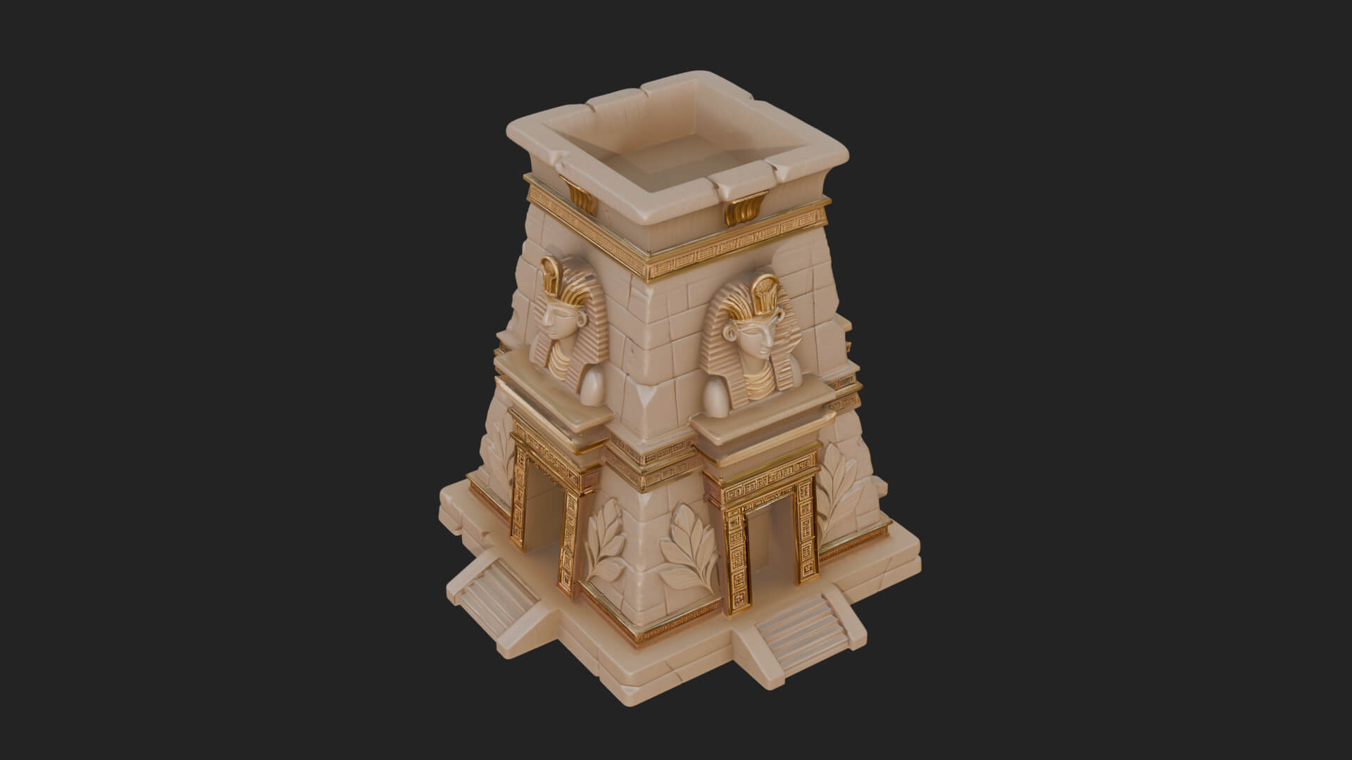 Egyptian Temple Pylon Design 3 3D Print Model 3D Model