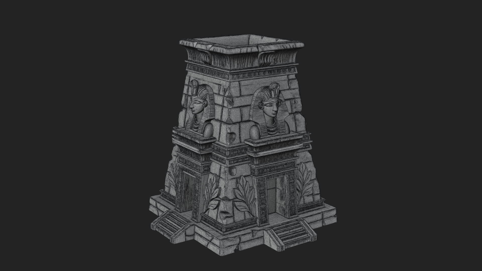Egyptian Temple Pylon Design 3 3D Print Model 3D Model