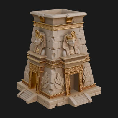 Egyptian Temple Pylon Design 3 3D Print Model