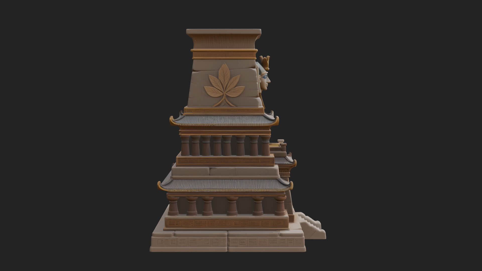 Egyptian Temple Pylon Design 4 3D Print Model 3D Model
