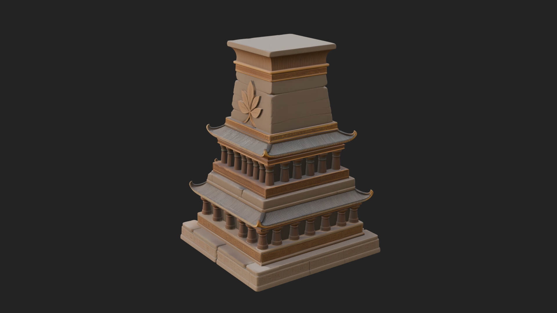 Egyptian Temple Pylon Design 4 3D Print Model 3D Model
