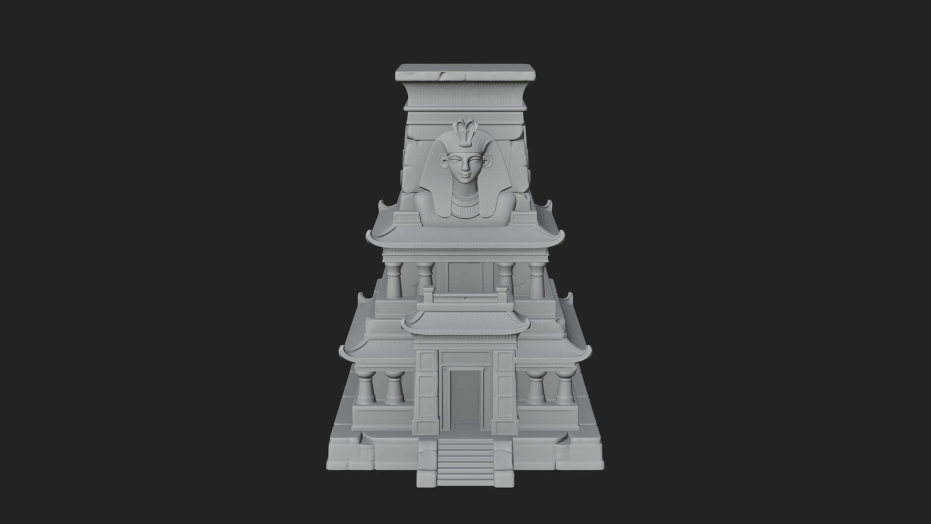 Egyptian Temple Pylon Design 4 3D Print Model 3D Model