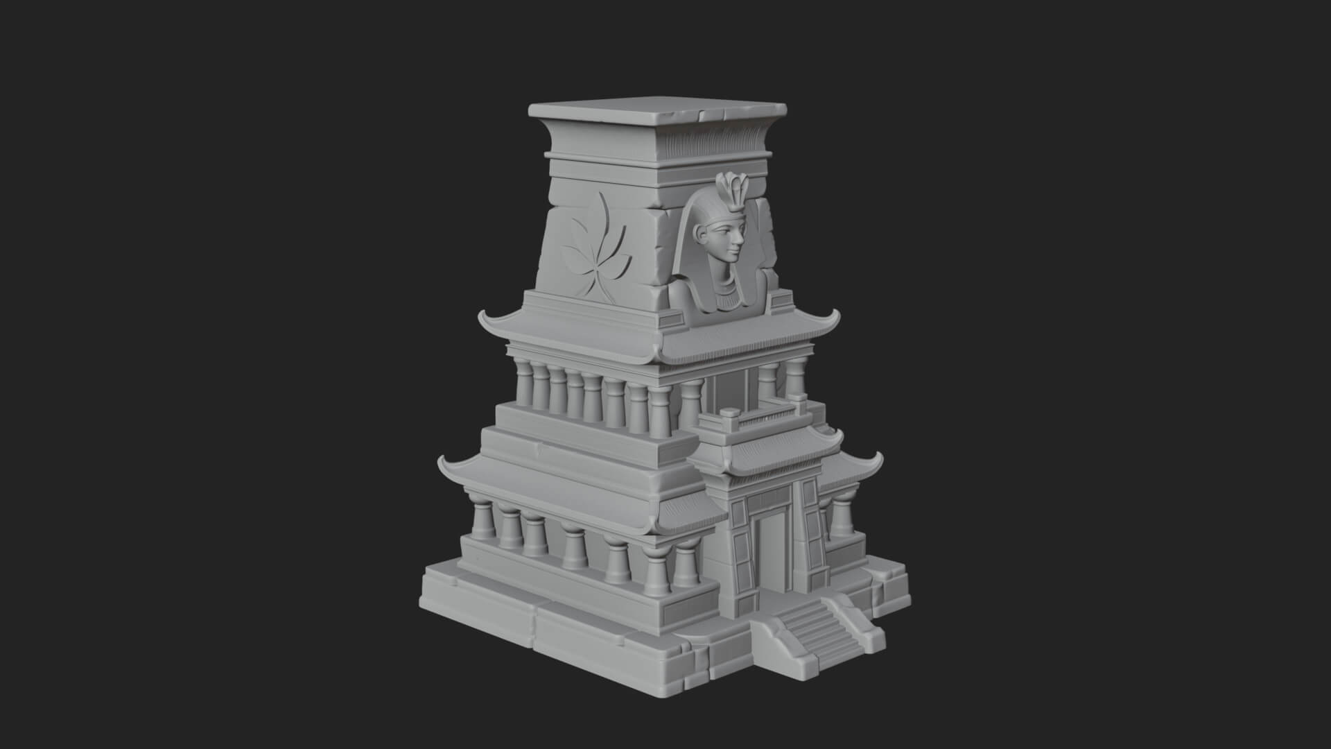 Egyptian Temple Pylon Design 4 3D Print Model 3D Model