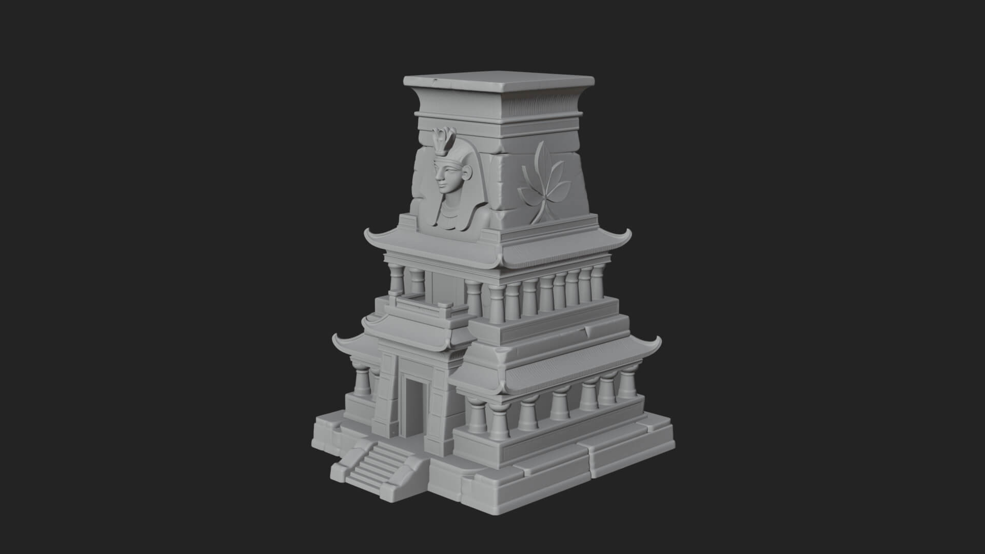 Egyptian Temple Pylon Design 4 3D Print Model 3D Model
