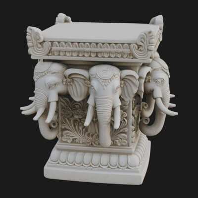 Elephant Column Capital Design 1 3D Print Model