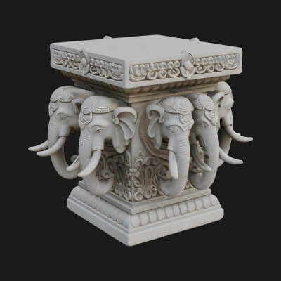 Elephant Column Capital Design 3 3D Print Model