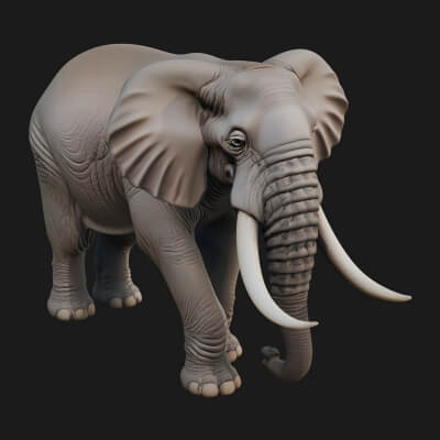 Elephant Statue Design 1 3D Print Model