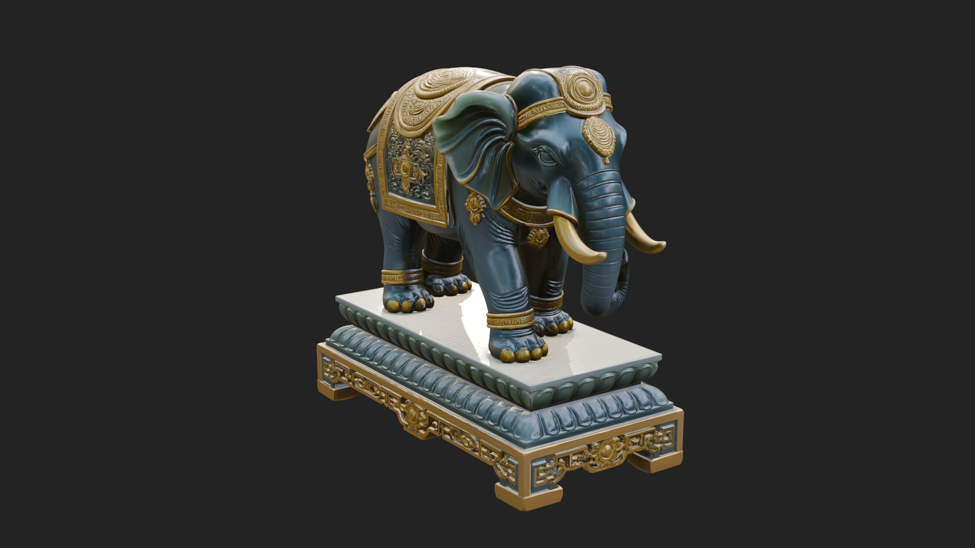 Elephant Statue Design 10 3D Print Model 3D Model