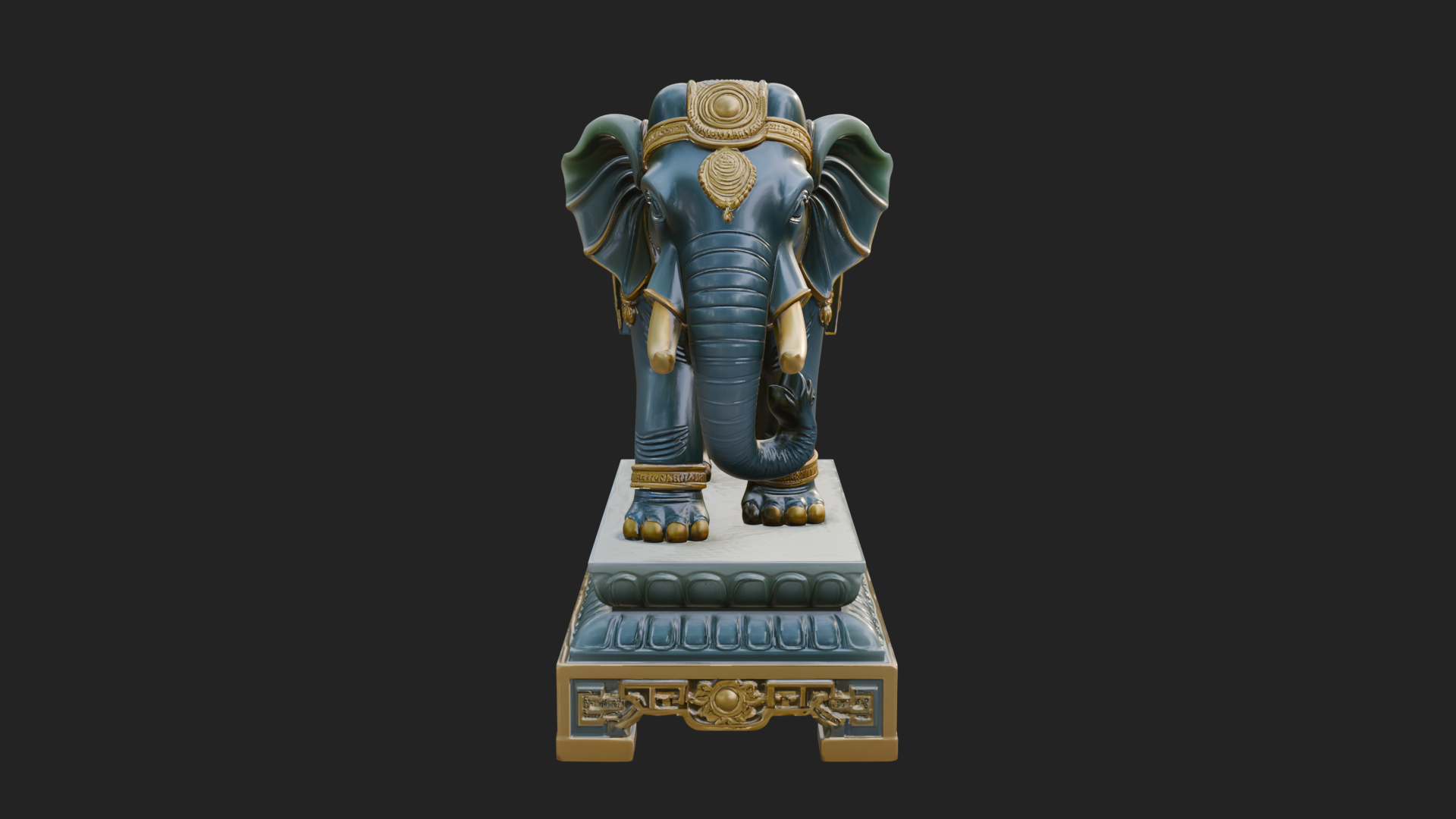 Elephant Statue Design 10 3D Print Model 3D Model