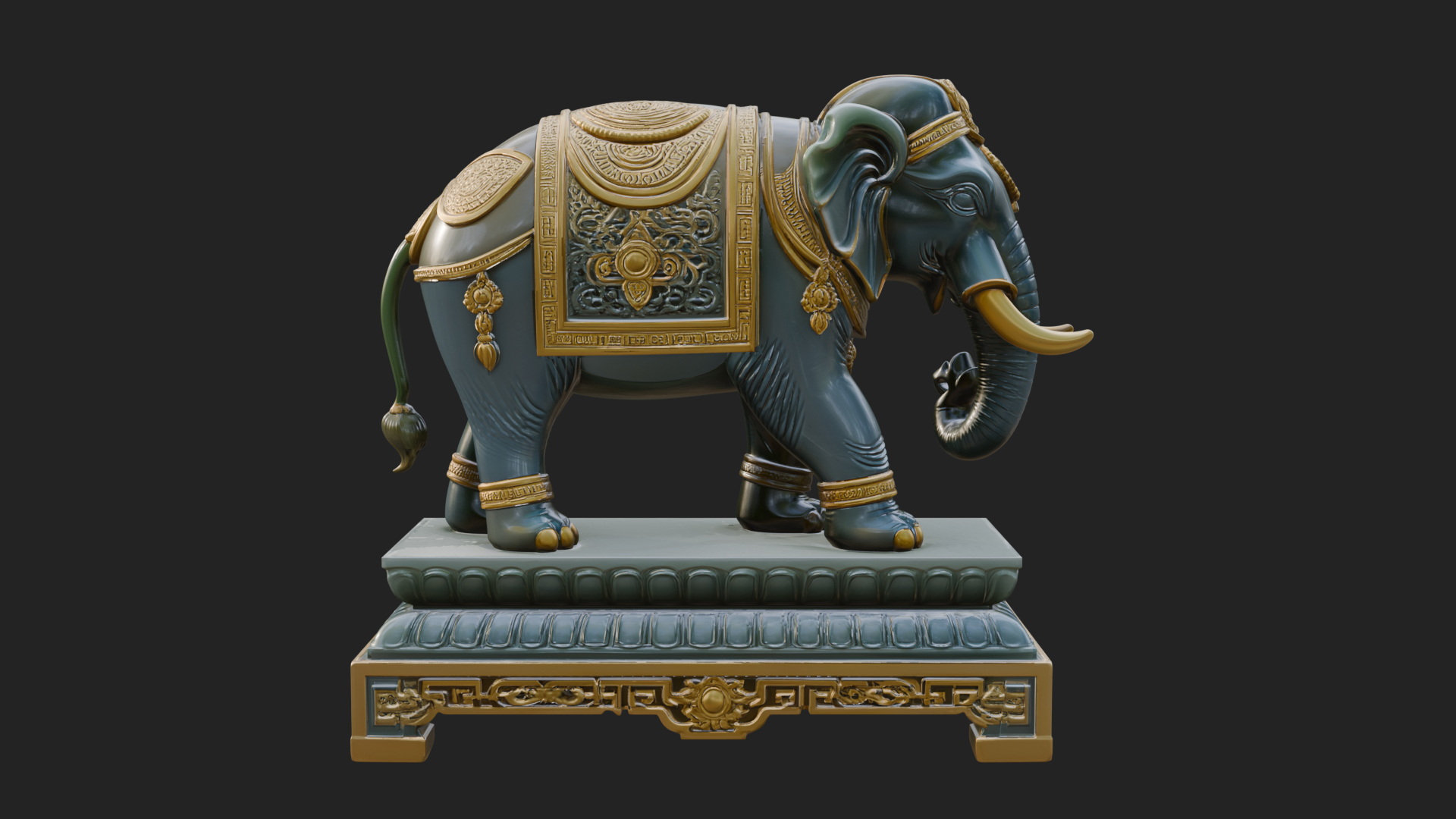 Elephant Statue Design 10 3D Print Model 3D Model