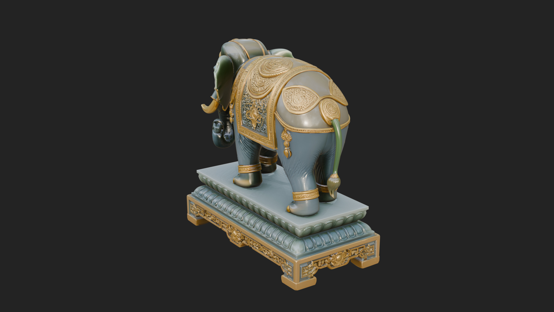 Elephant Statue Design 10 3D Print Model 3D Model
